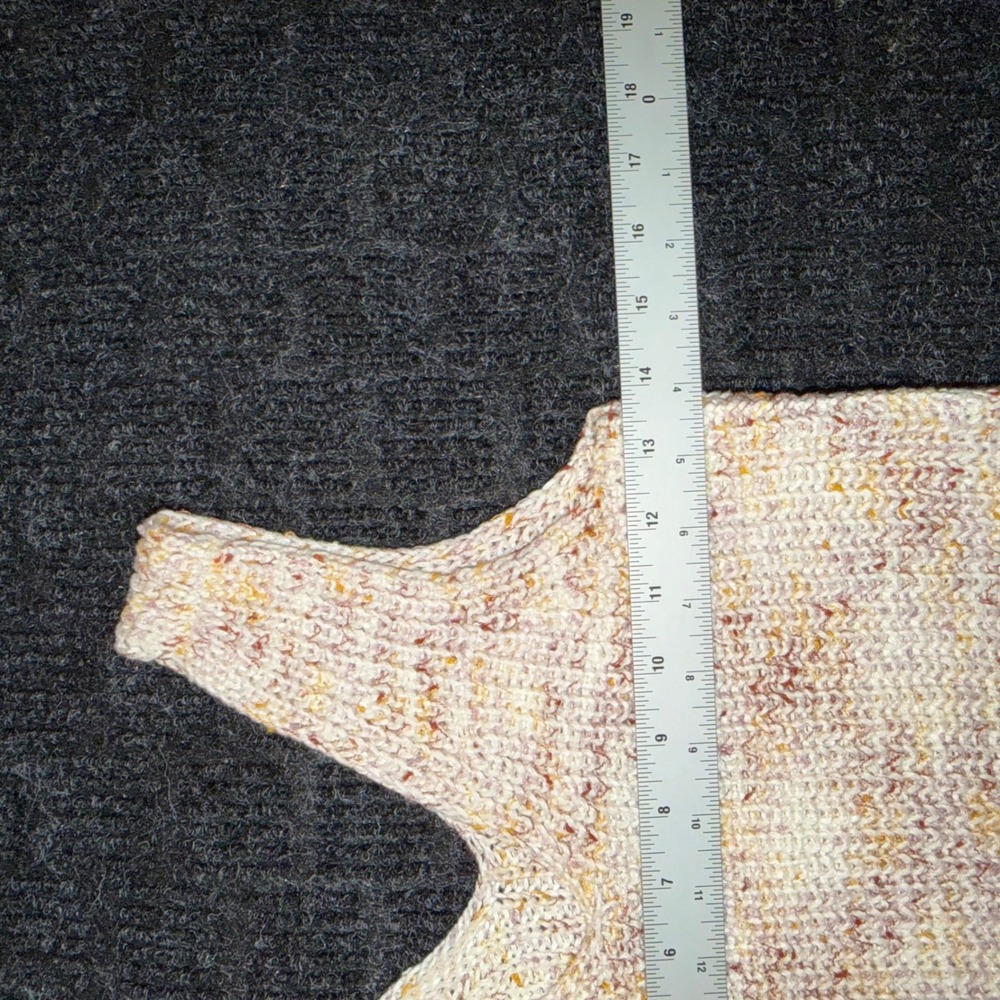 LOFT Knit Tank Top Women SP Pink Orange Excellent Marled V-Neck Petite Sweater - Picture 4 of 7